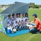 Blue 2-in-1 Beach Umbrella Tent UPF50+ Sun Protection Portable Shelter